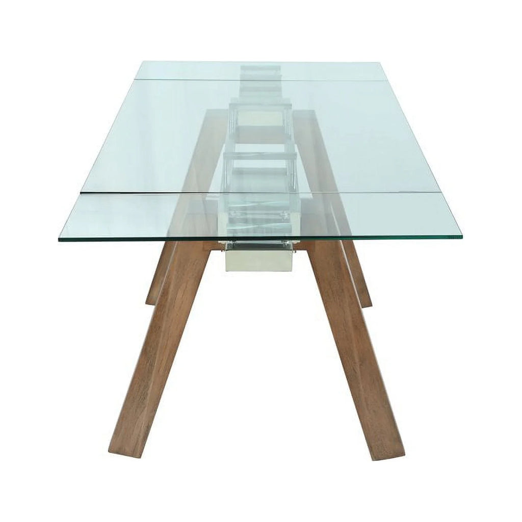 63" Steel and Glass Dining Table P10002
