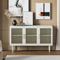 White Storage Cabinet with 2 Shelves and 3 Doors T205