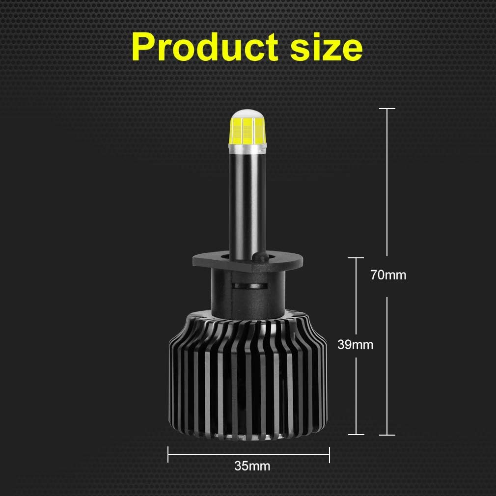 H1 LED Headlight Bulbs 60W 8 Sides CSP Chips 360 Degree 6000K 12000LM Conversion Kit Pack of 2 S23499