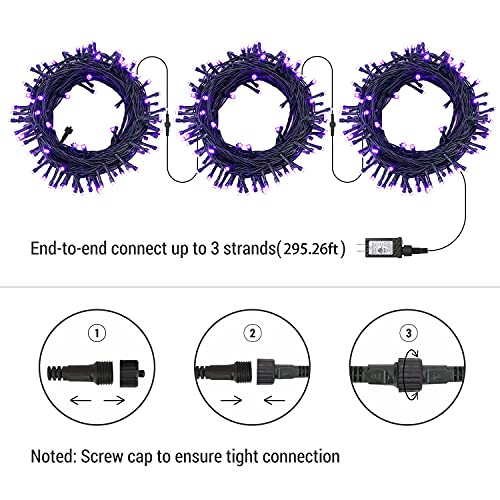 240 LED 78.74ft Orange Purple String Lights X672