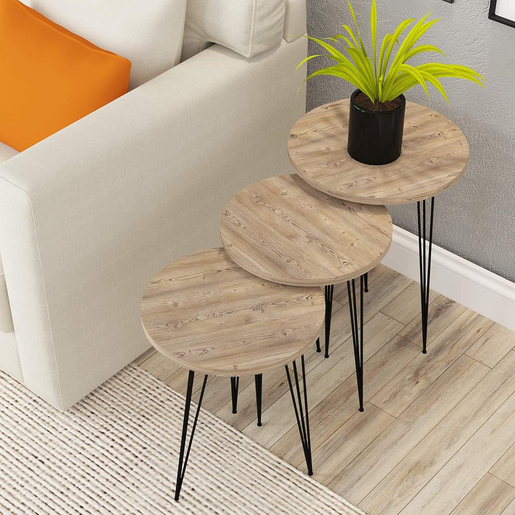 Set of 3 High Gloss Nesting End Tables Y121