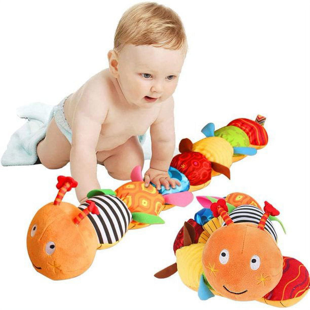 Multicolor Sensory Stuffed Animal Crinkle Toy with Bells and Rattles C745785