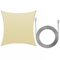 Beige 12' x 12' HDPE Mesh Sun Shade Sail Canopy B885