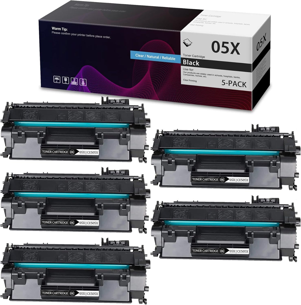 Black 5-Pack Toner Cartridge J730