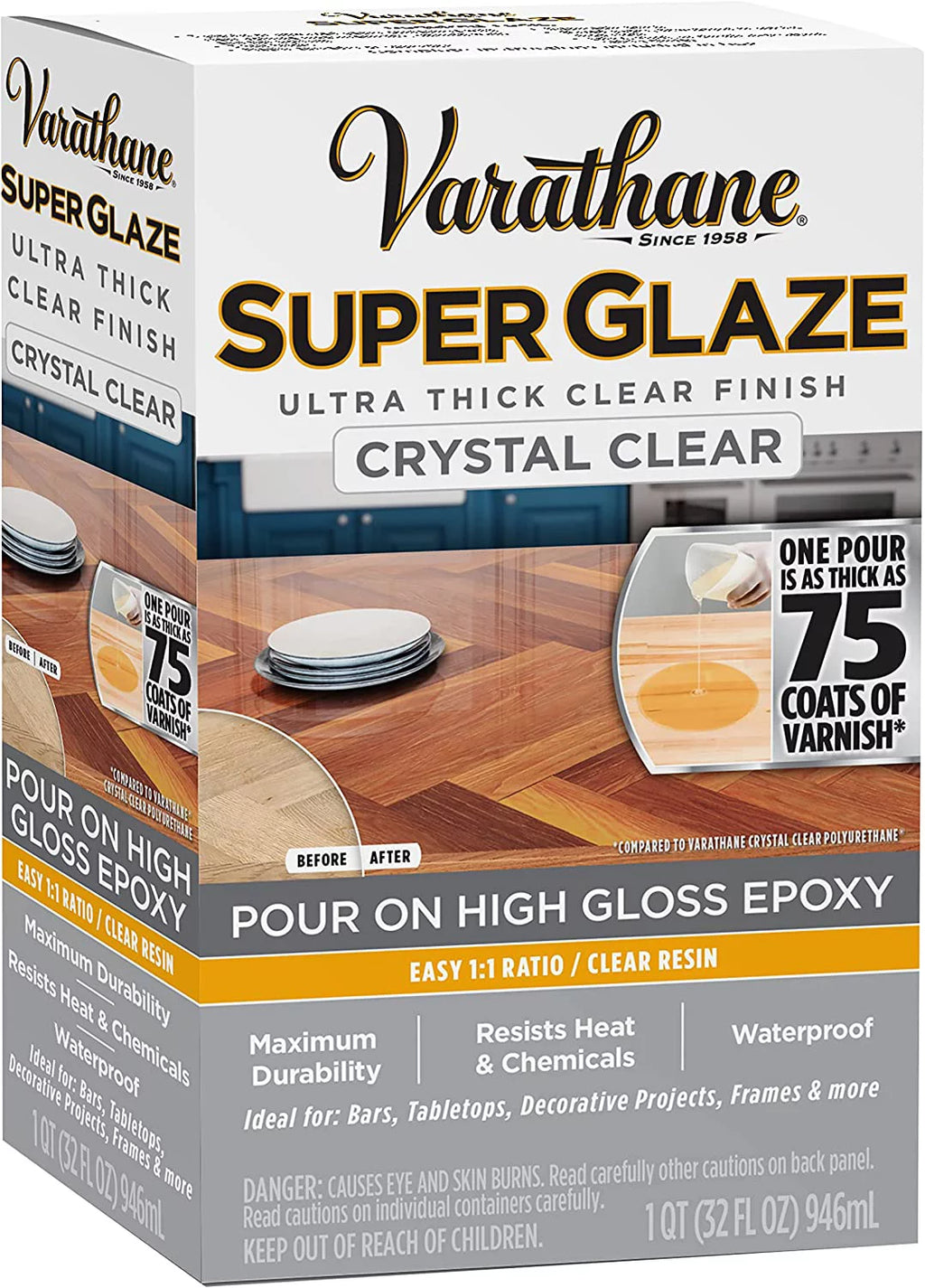 Clear 32 Fl Oz Ultra Glossy Epoxy Finish M348219