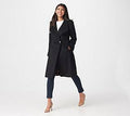 Black Wool Blend Wrap Coat G69462