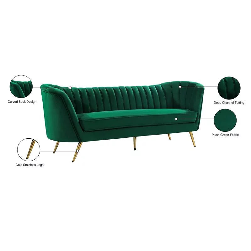 Green Velvet Sofa X846516