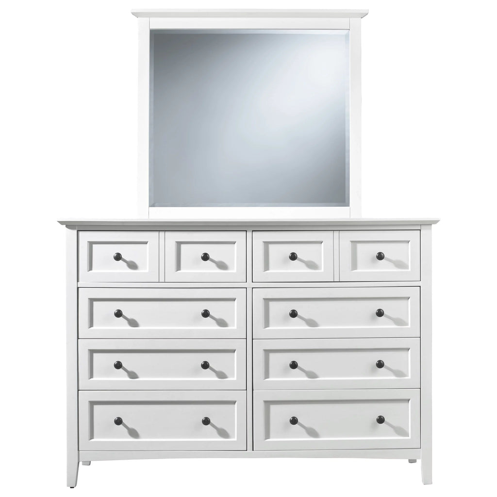 White Mahogany Dresser & Mirror C461031