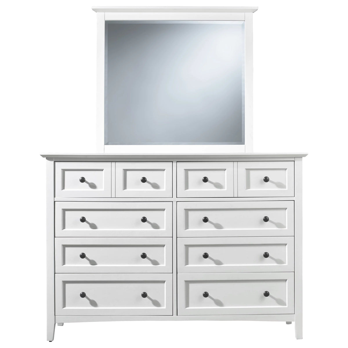 White Mahogany Dresser & Mirror C461031