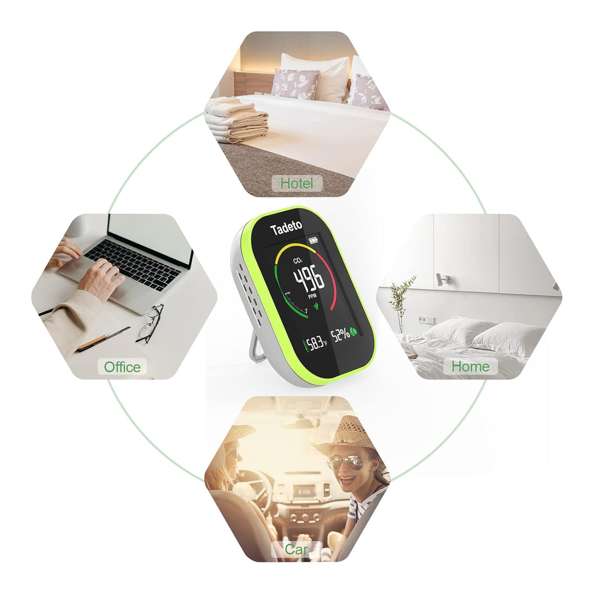 3 in 1 CO2 Monitor with Temperature Humidity G7874