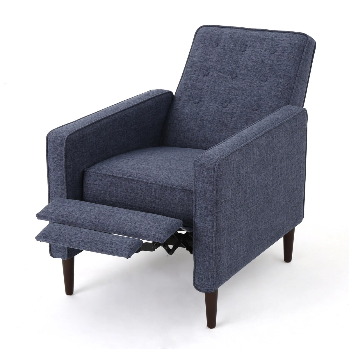 Dark Blue Tufted Fabric Recliner G237959