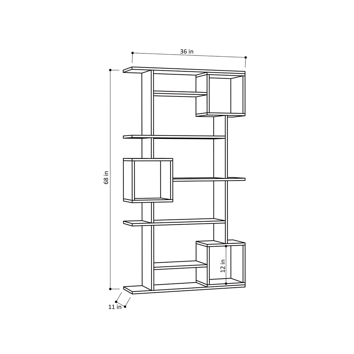 White Multiple Tier Open Shelf Bookcase F264526