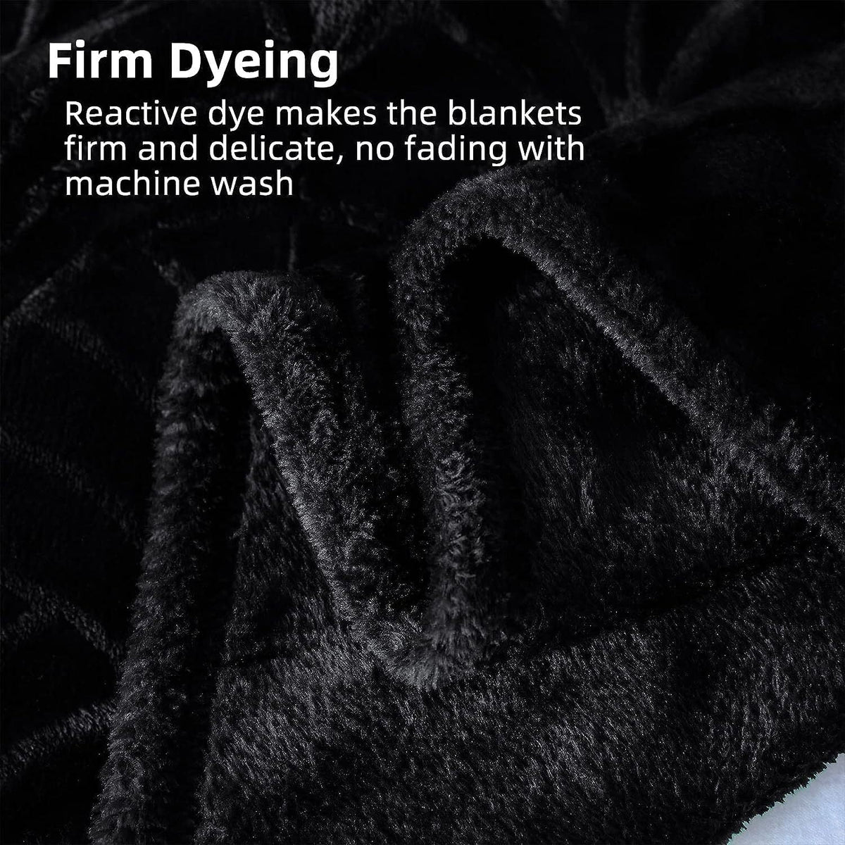 King Size Black Flannel Fleece Blanket V30378