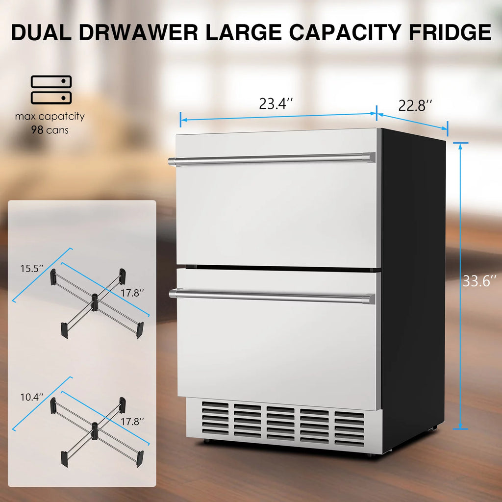 24" Double Drawer Refrigerator Z26024