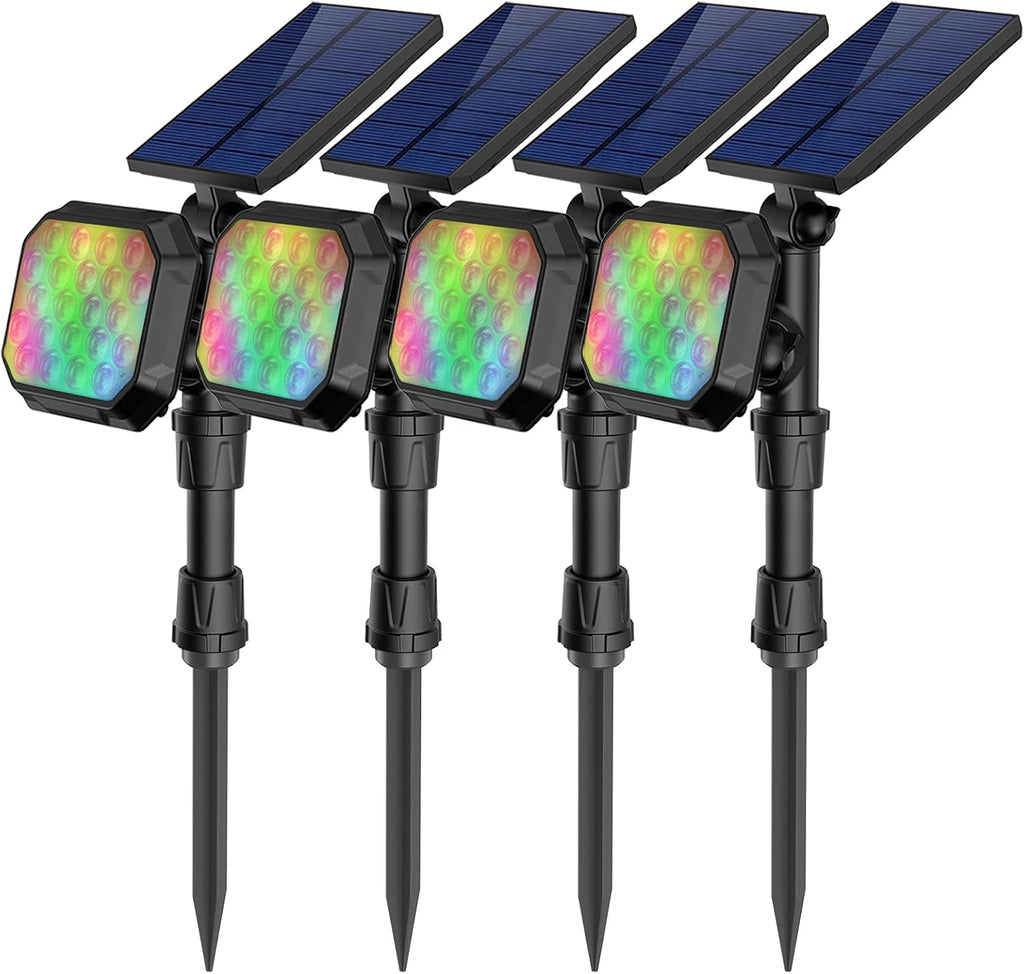 22 LED 700 Lumens Cool White Solar Landscape Spotlights, 4 Pack P561