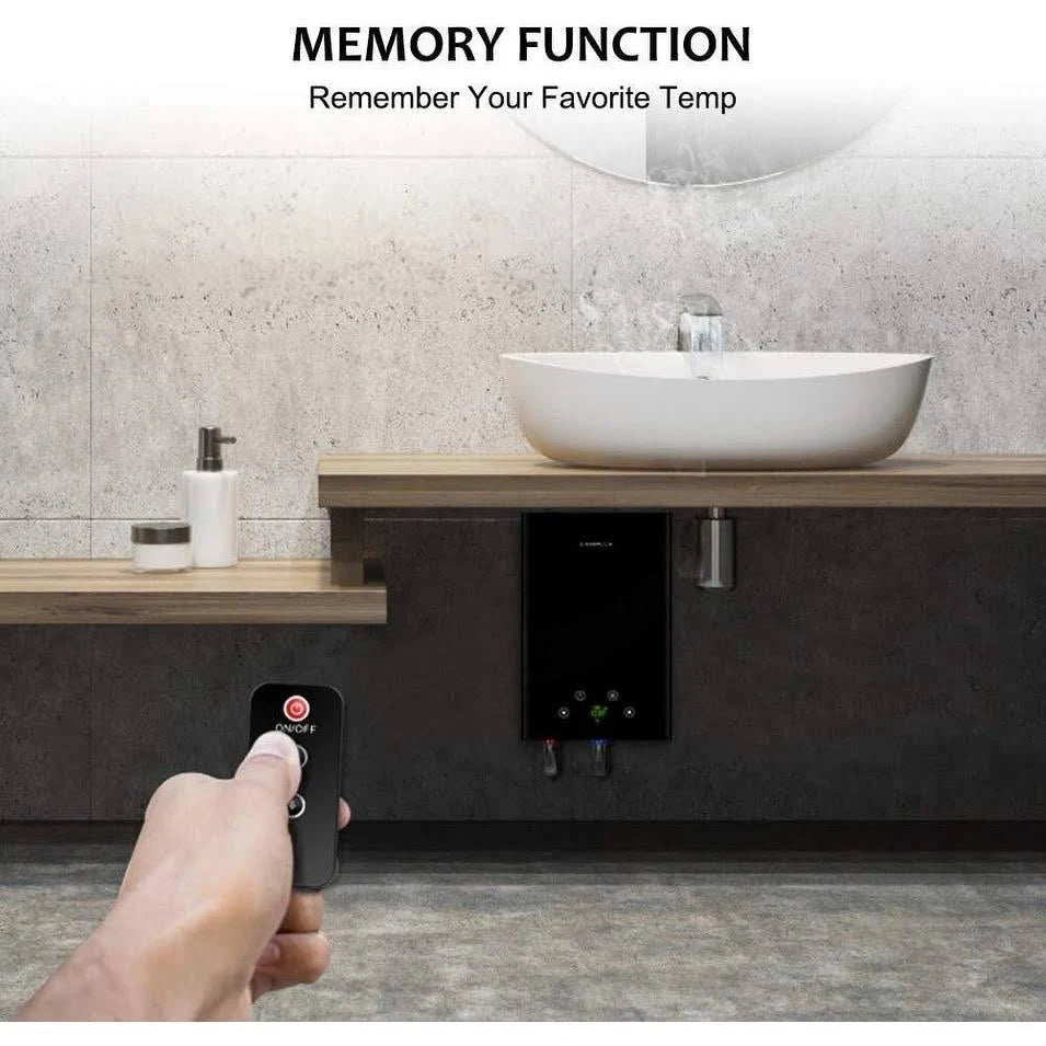 18KW Black Electric Tankless Water Heater with Digital Display and Remote Control R114