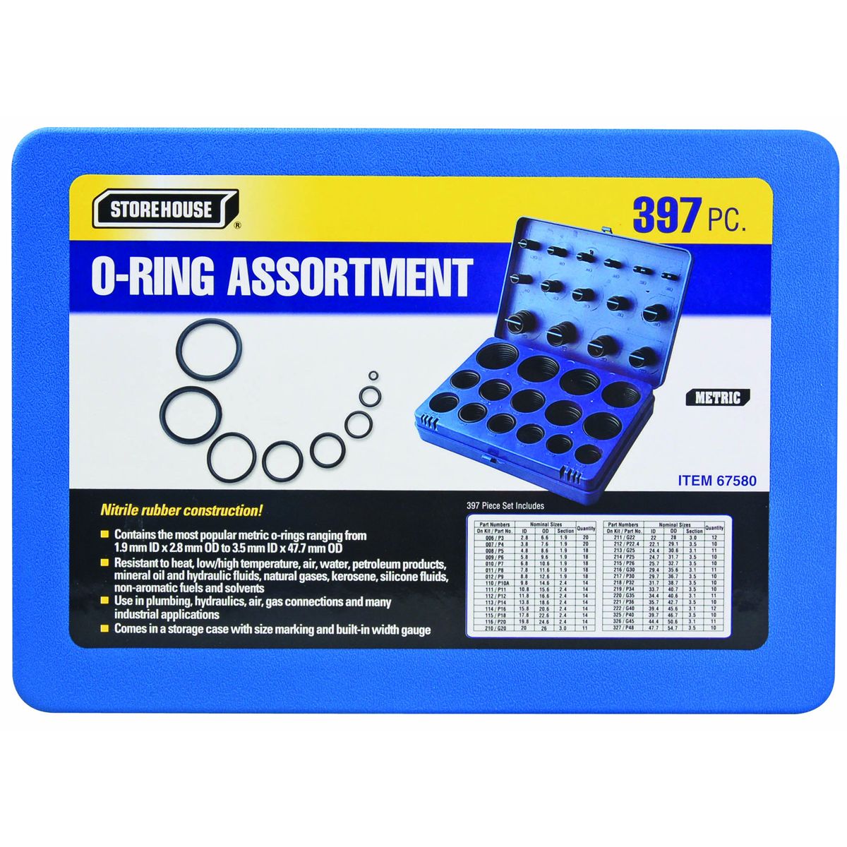 Metric O-Ring Assortment, 397 Piece Q6917