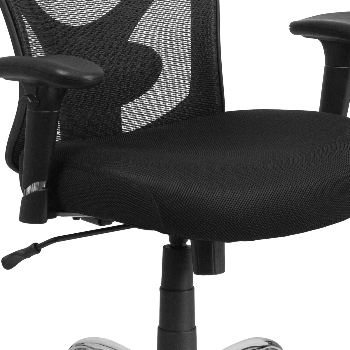Black Mesh Ergonomic Task Office Chair with Adjustable Back and Arms Q18902