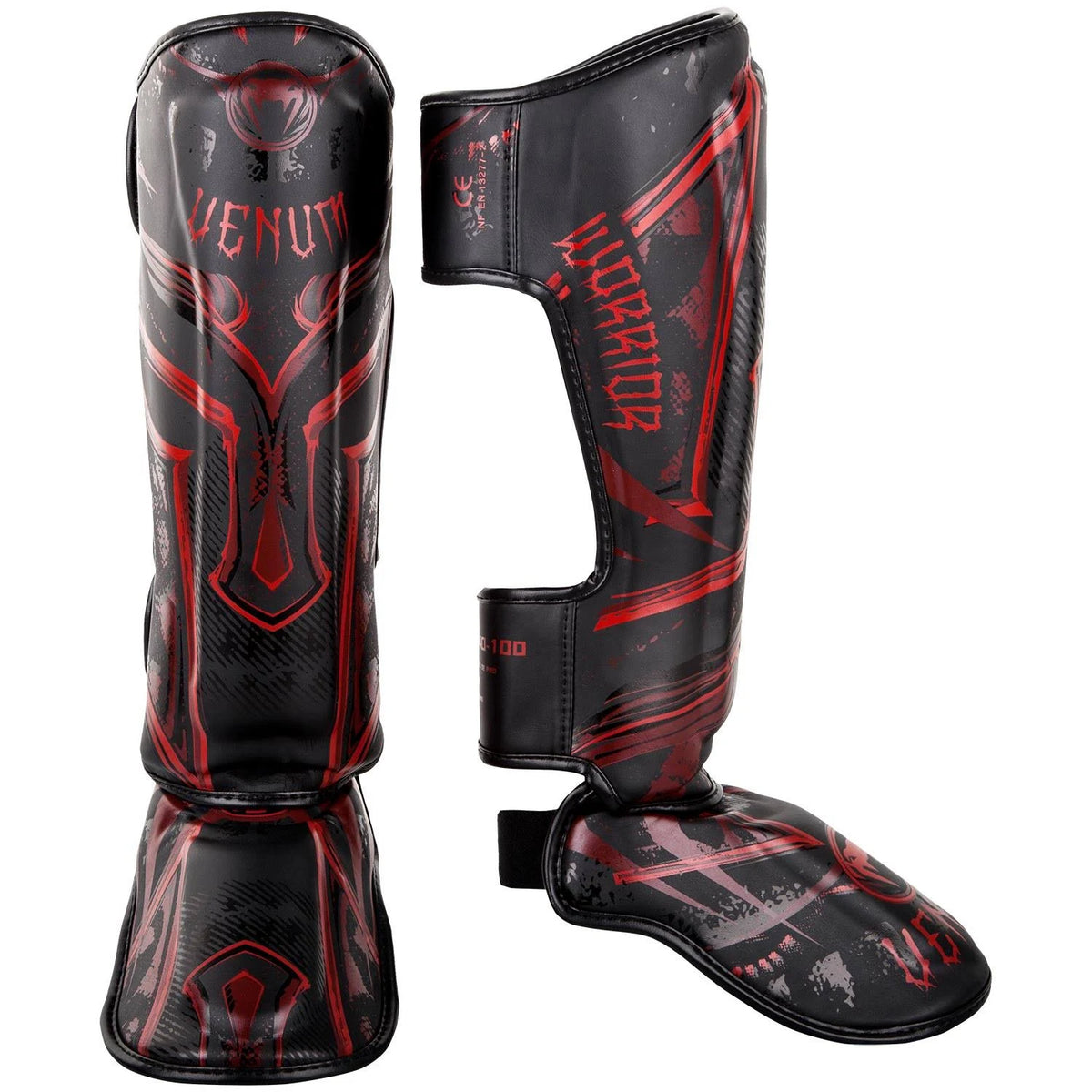 Black Red Medium Shin Guards P318