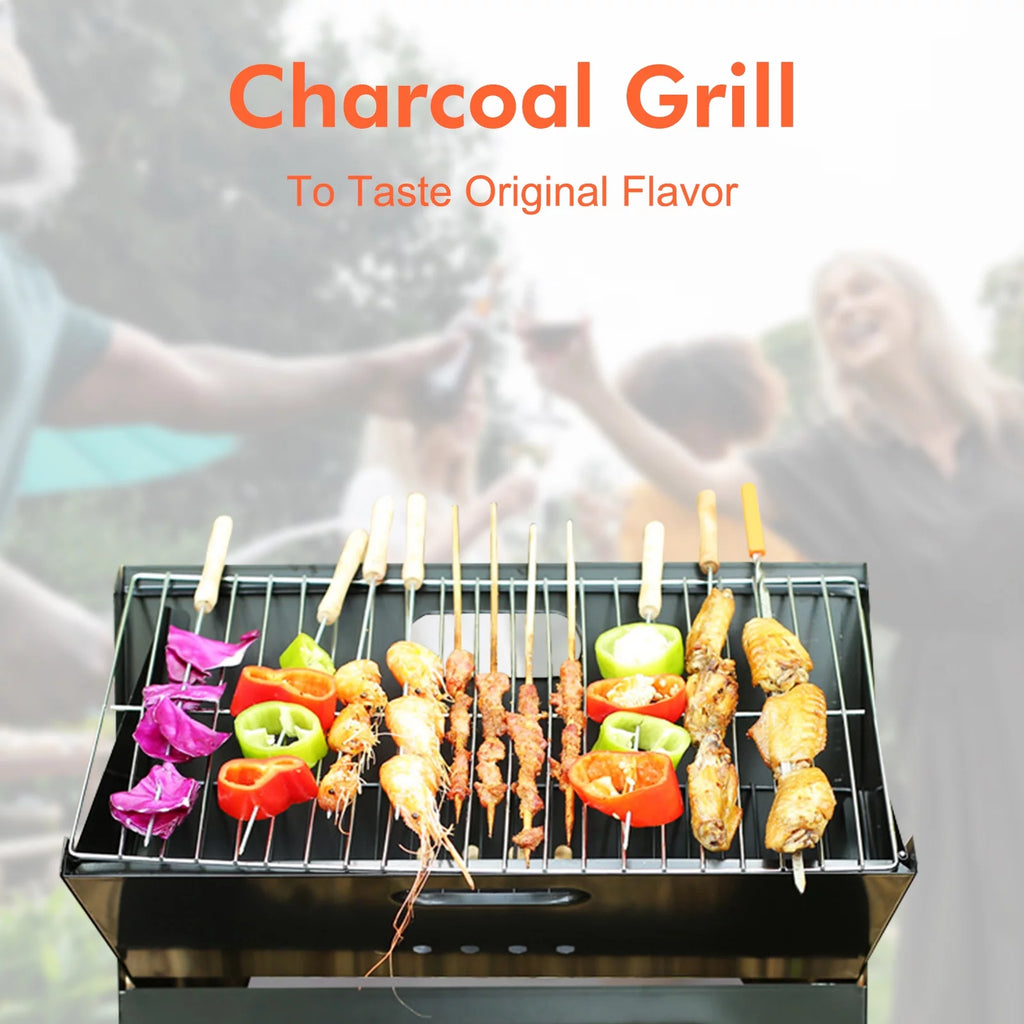 Foldable Charcoal Stainless Steel BBQ Grill V35557