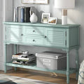 Light Green Modern Console Table with 2 Drawers and 2 Cabinets Q1272