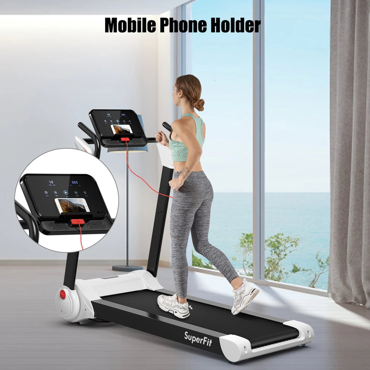Folding 2.25HP Electric Treadmill Q282