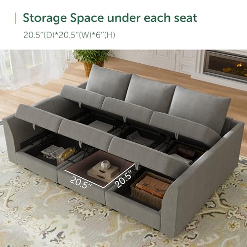 Aqua Blue Modular Sleeper Sectional Sofa with Storage M1044