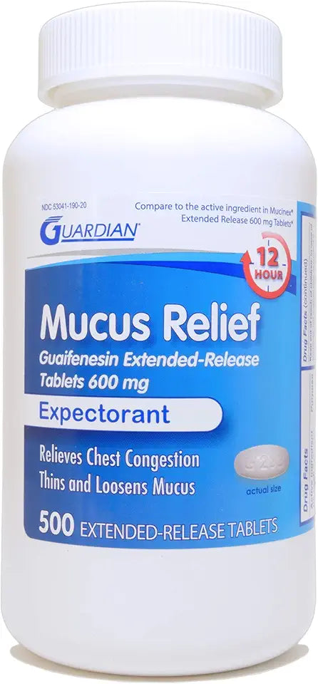 600mg Guaifenesin 12 Hour Extended Release Expectorant 500 Count C7848
