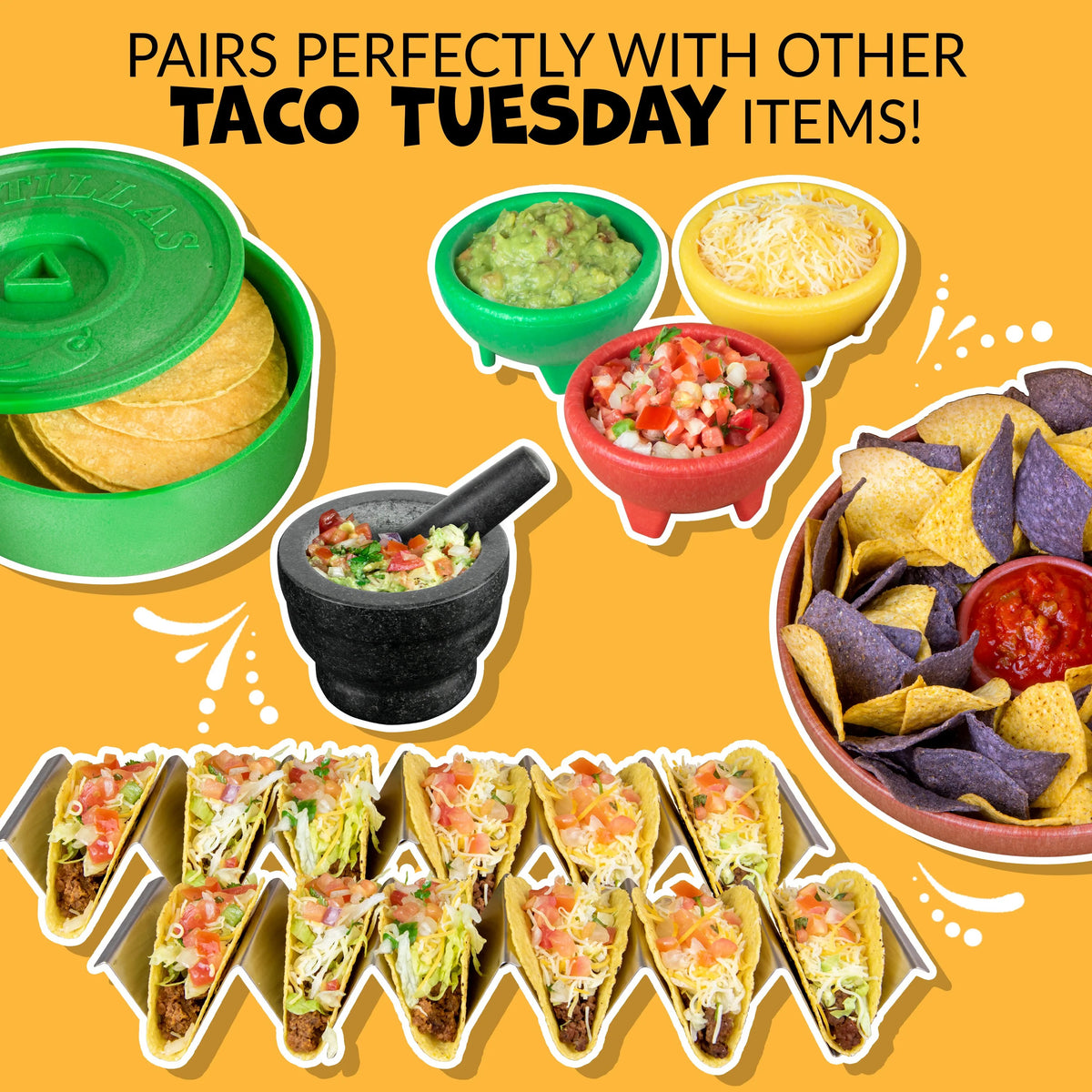 Stainless Steel 4-Piece Taco Holder Tray Set J1554