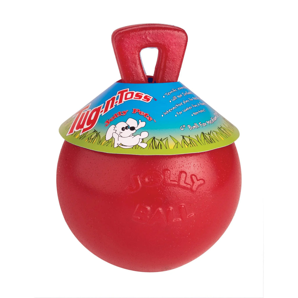Red Rubber Ball with Handle Chew Toy for Dogs E74147