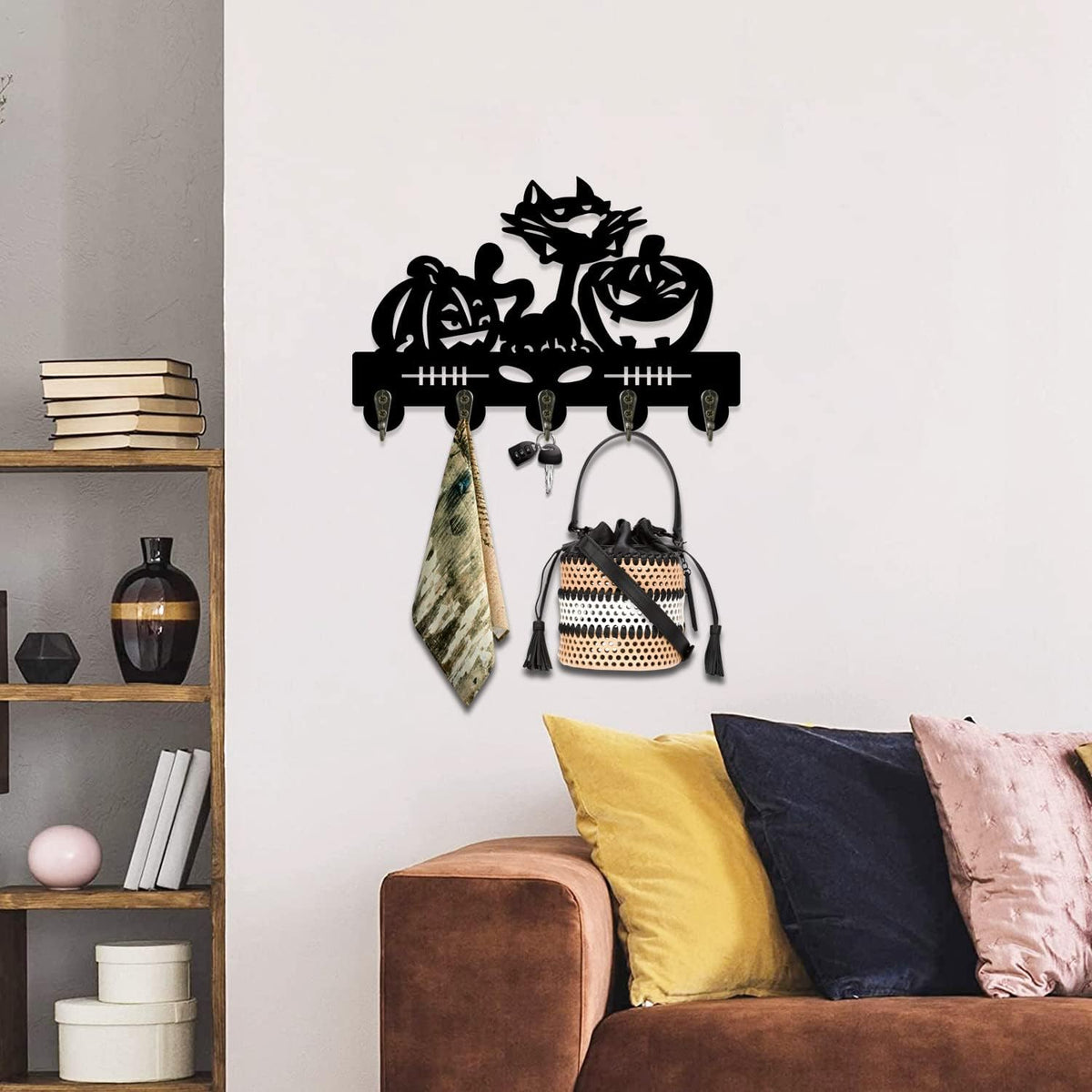 Wooden Key Holder with 5 Hooks F72210