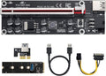 2 Pack PCIE Riser 1X to 16X Graphics Extension Adapter Card with USB 3.0 Cable Q672