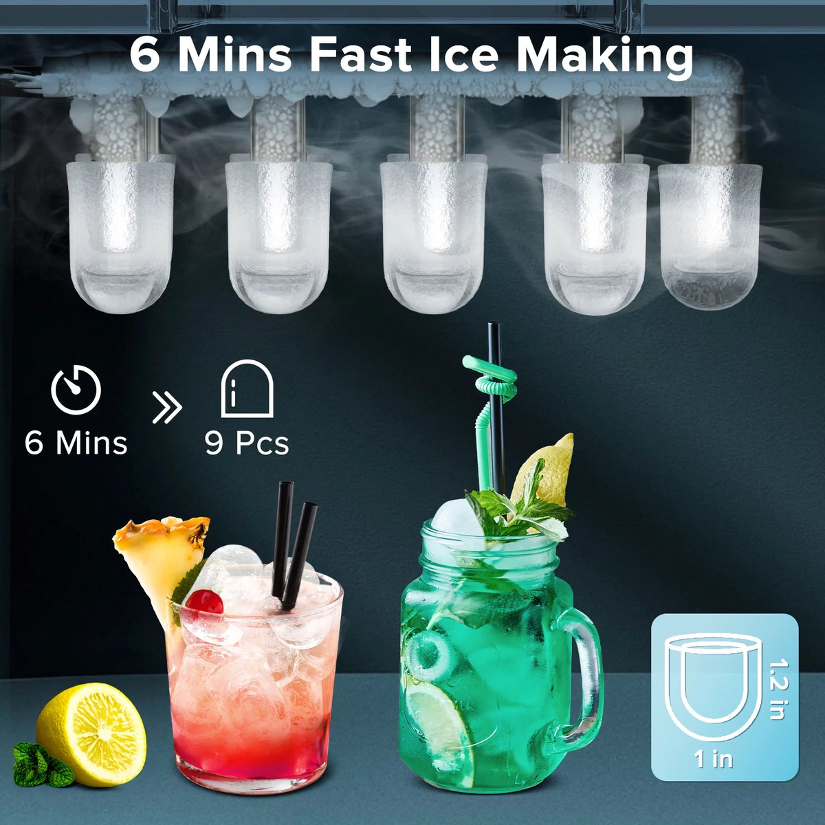 Portable Countertop Ice Maker 26lbs/24H Stainless Steel Black N457042