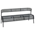 Indoor/Outdoor Steel Bench with Back Black X7719