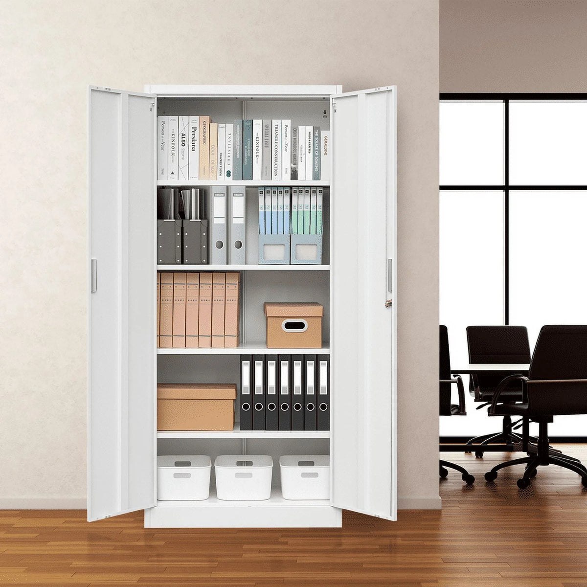 Lockable 72" Metal Storage Cabinet with Adjustable Shelves K66407
