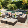 9pc Outdoor Wicker Sectional Sofa Set with Cushions V36134