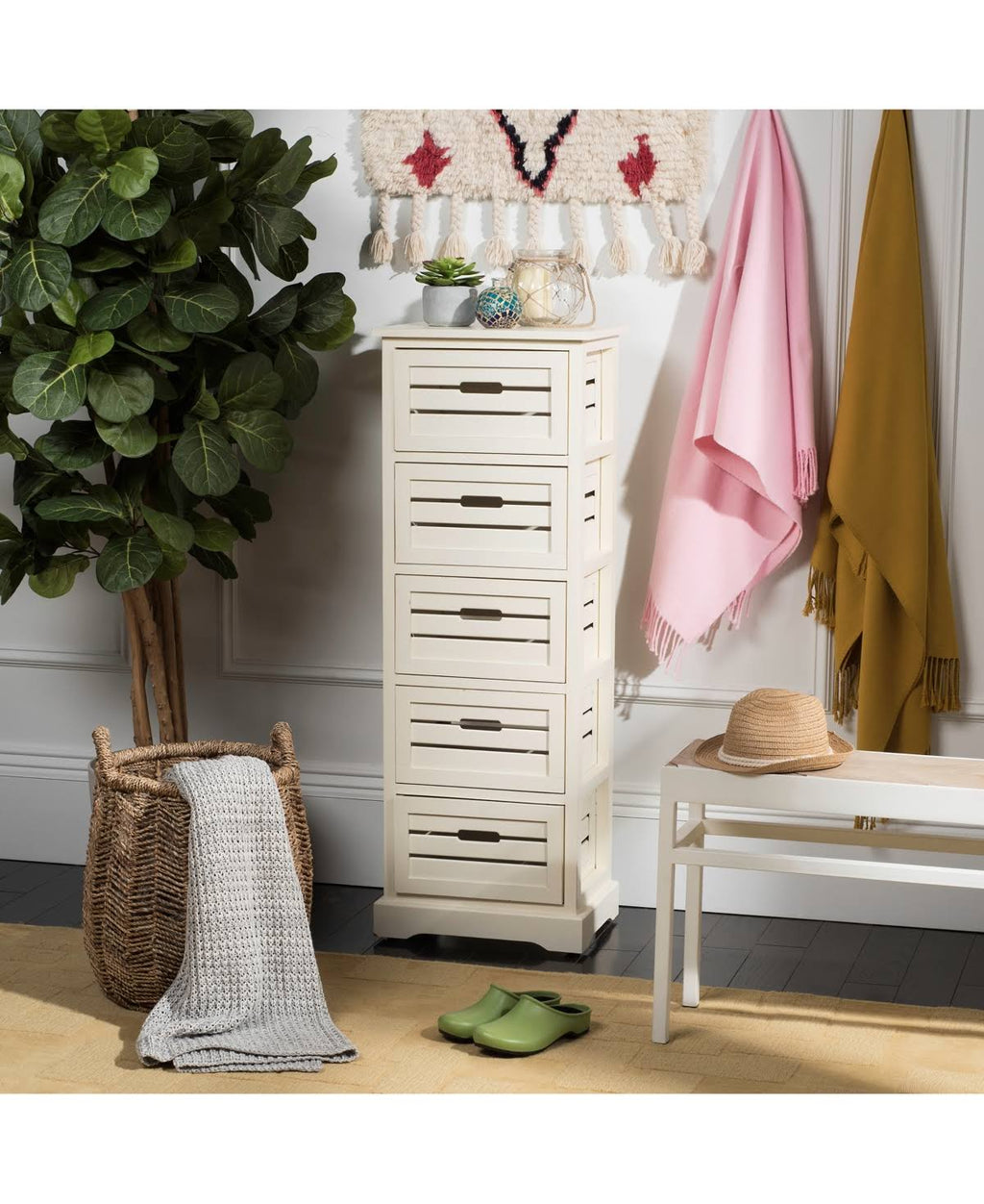 Red 5 Drawer Cabinet Q37208