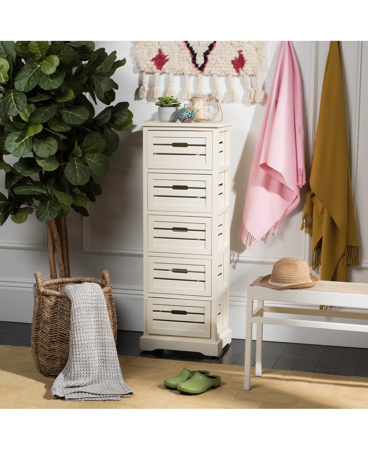 Red 5 Drawer Cabinet Q37208