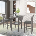 3 Piece Round Counter Height Dining Table Set with Drop Leaf and 2 Chairs G153
