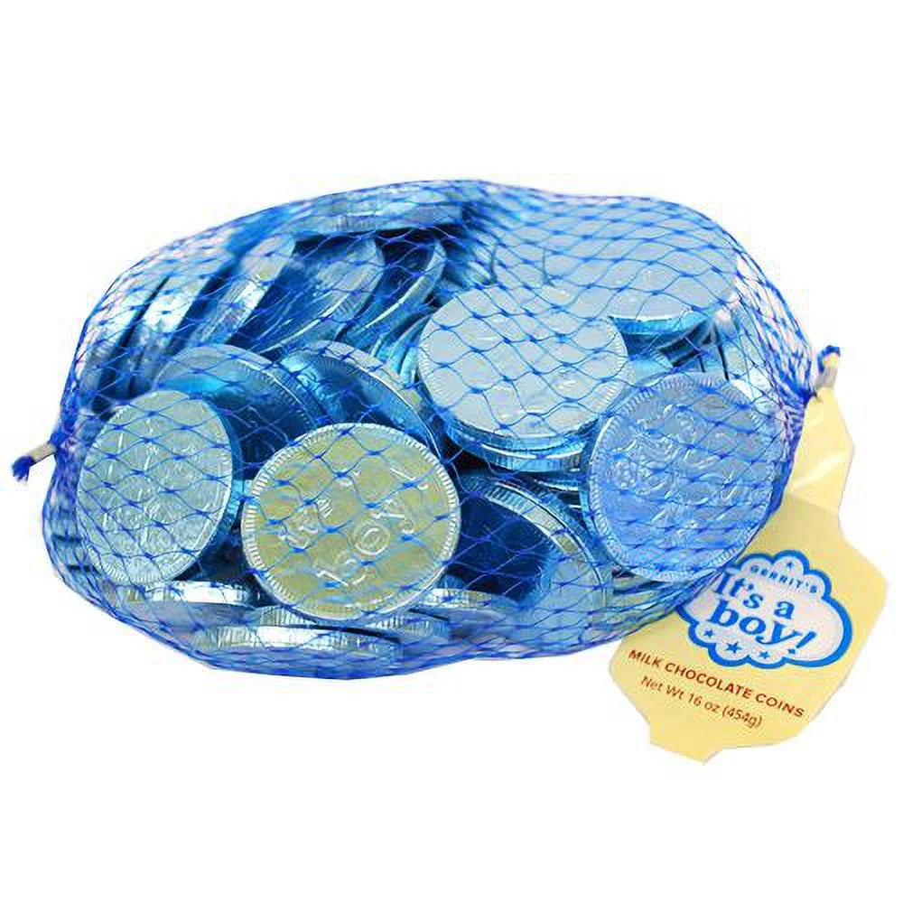 Light Blue Chocolate Coins Pack of 20 B7565