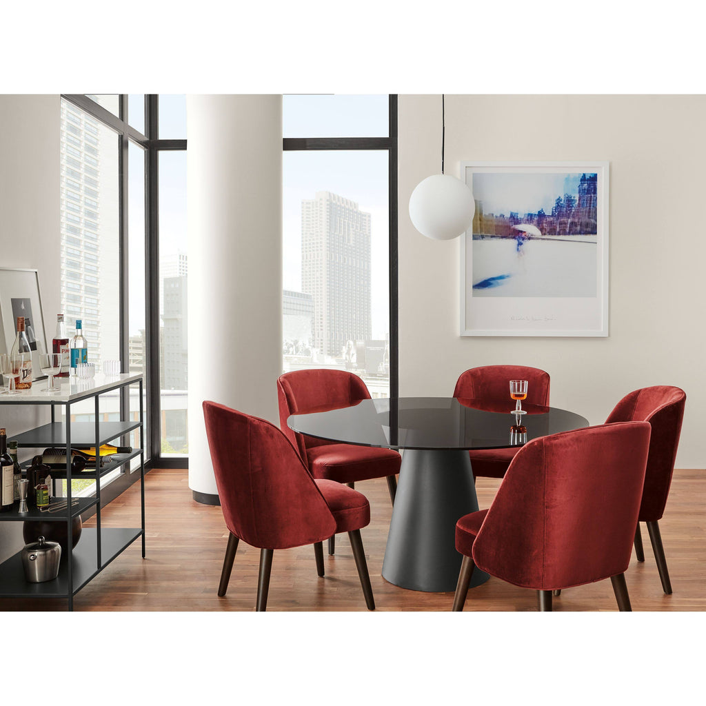 Modern Cora Side Chair in Tatum Moss with Charcoal Legs Green Brown Performance Fabric C20771