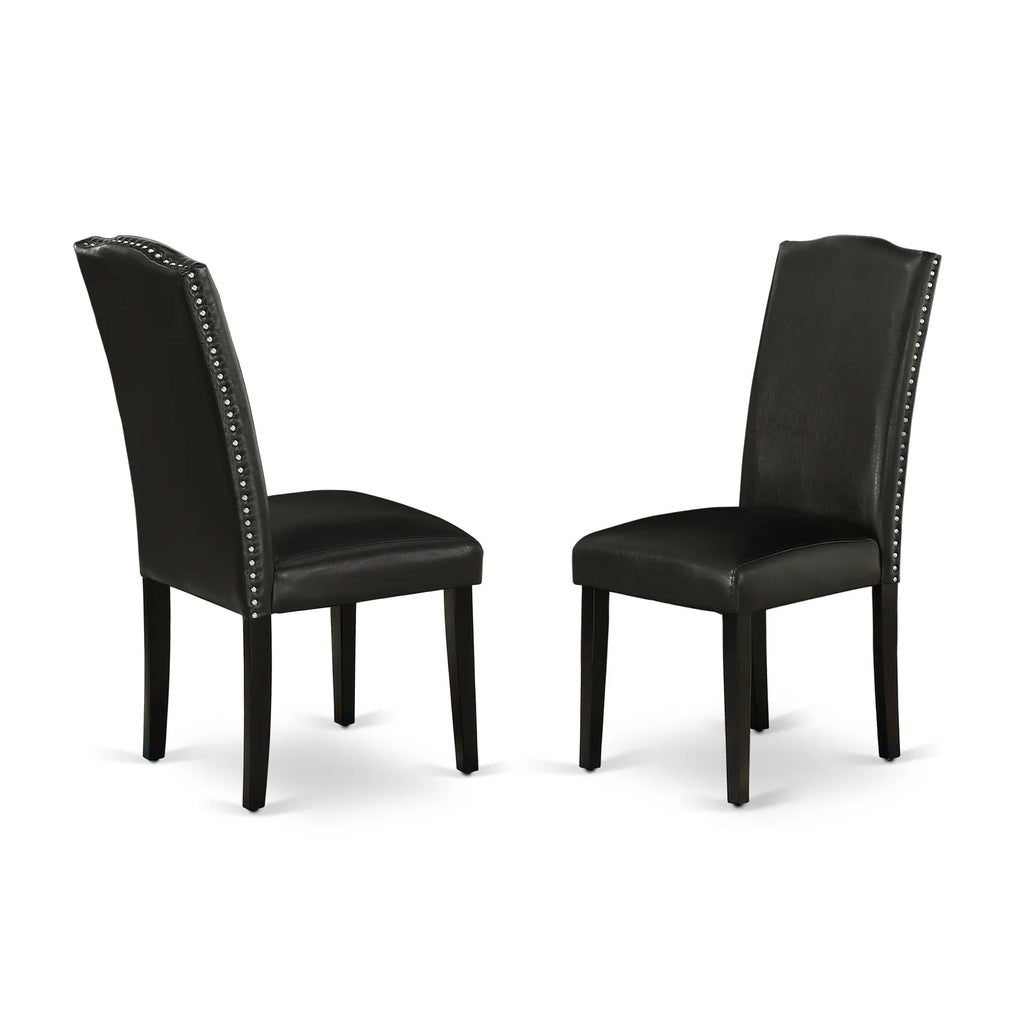 Black Leather Seat 7-piece Wood Dining Set E42338