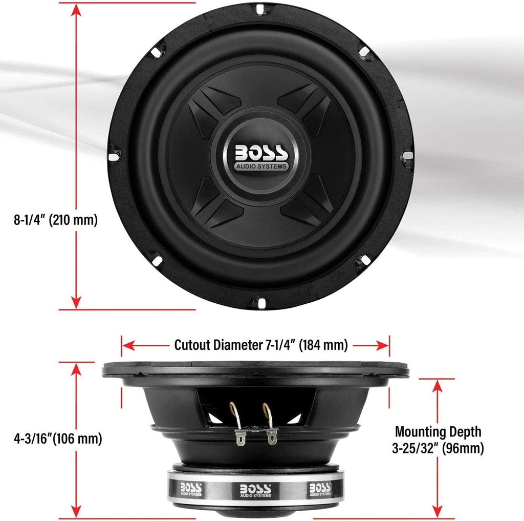 600-Watt 8-Inch Car Subwoofer Audio Speaker, Single (2 Pack) V517225