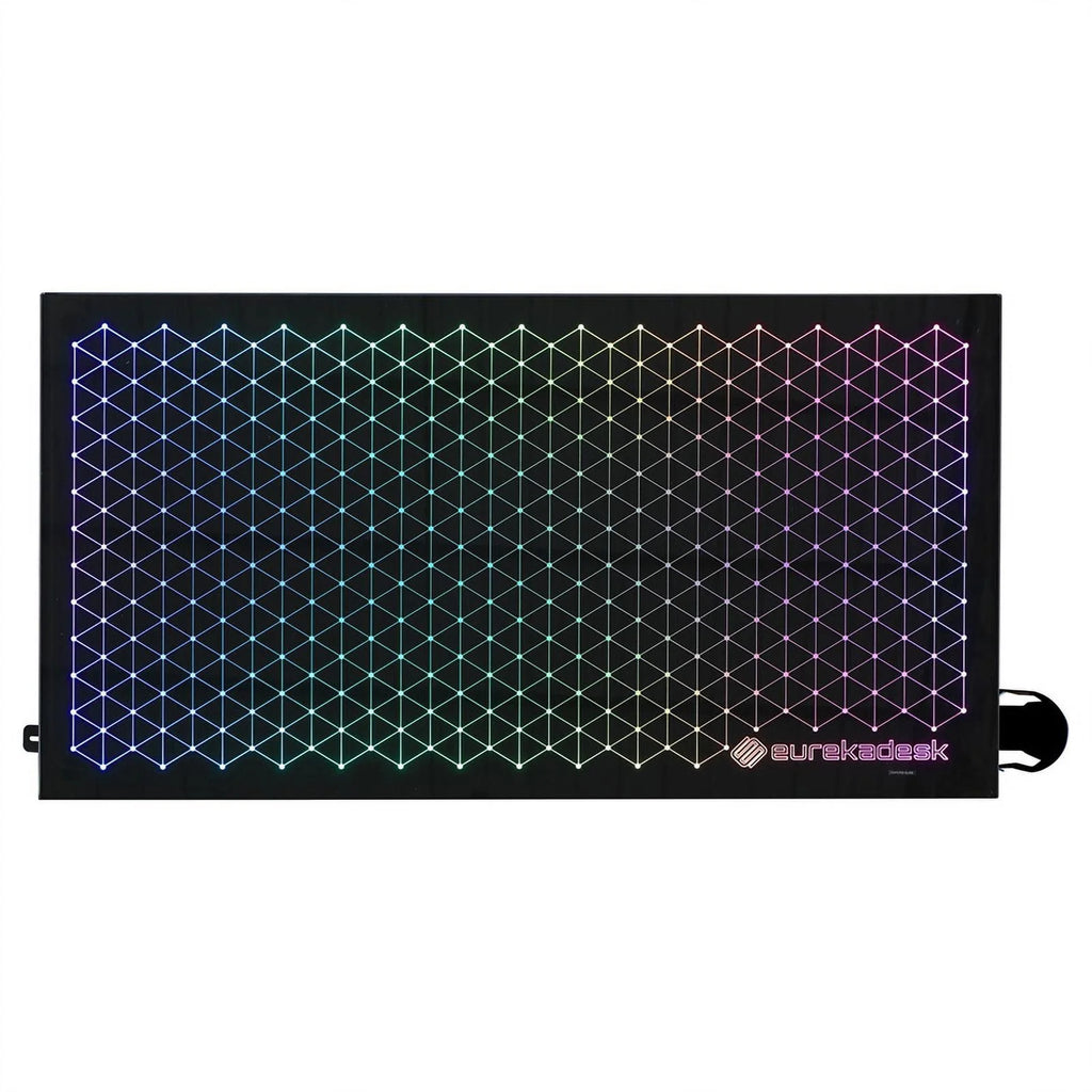 Black Metal Gaming Desk with Tempered Glass Top C435655