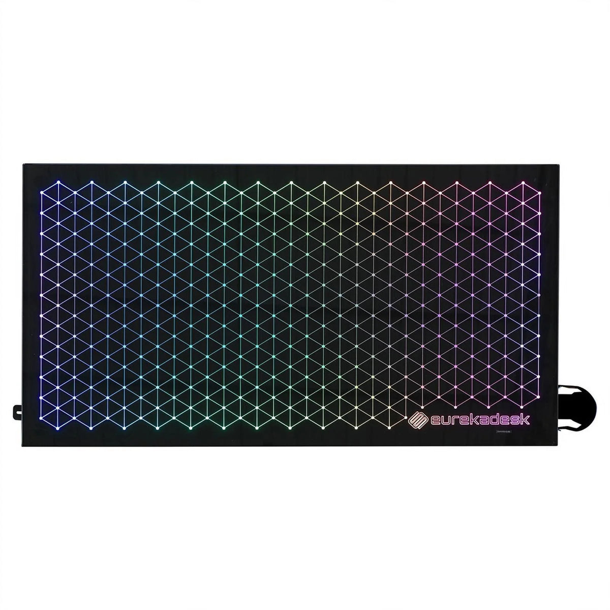 Black Metal Gaming Desk with Tempered Glass Top C435655