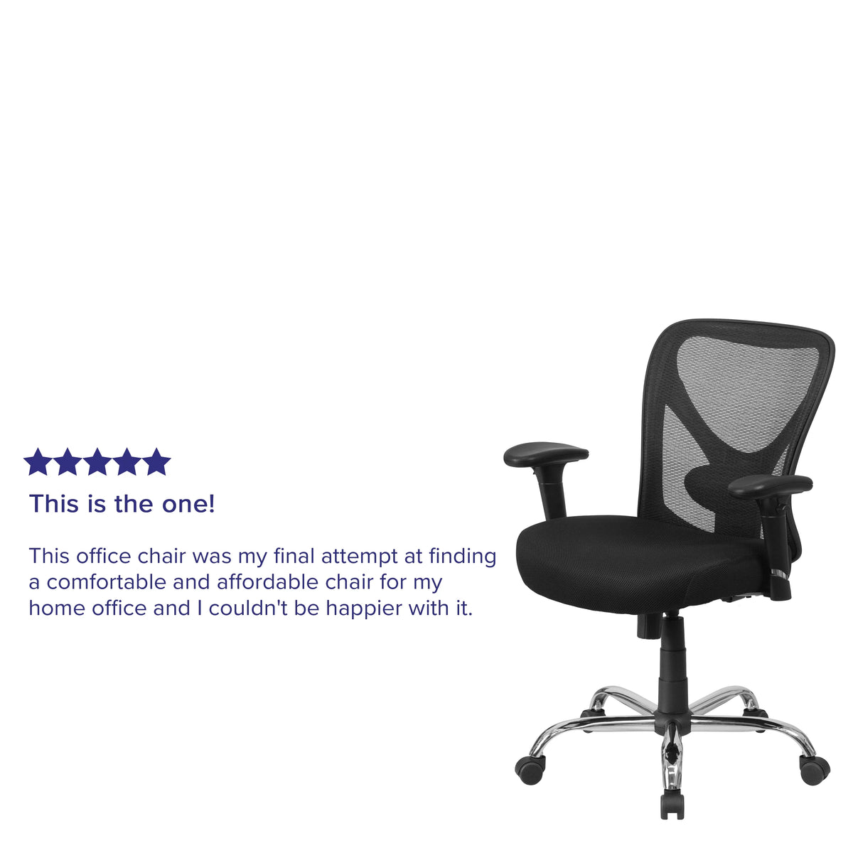 Black Mesh Ergonomic Task Office Chair with Adjustable Back and Arms Q18902