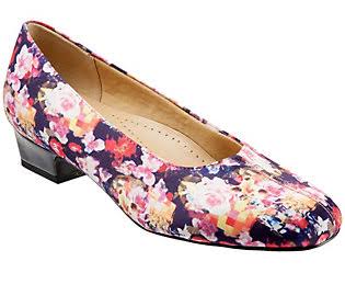 Leather Pumps, Size 10.5 Narrow, Wash Floral S989306