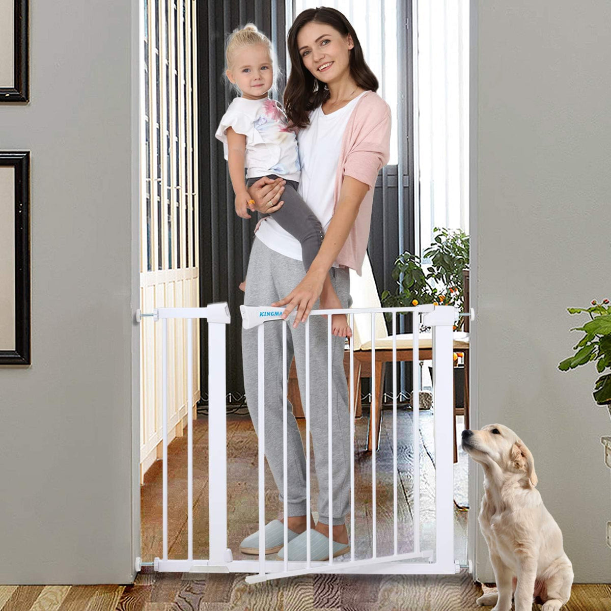 Safety Gate, 29.5-40.5 inch Auto Close, Extra Tall & Wide Heavy-Duty Walk-Thru Pet Gate, Pack of 2 U930662
