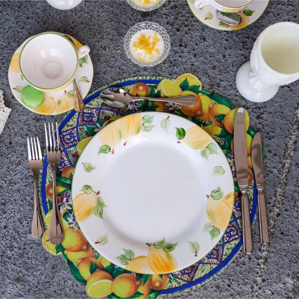 Blue & Yellow Round Polyester Placemat (Set of 2) R759