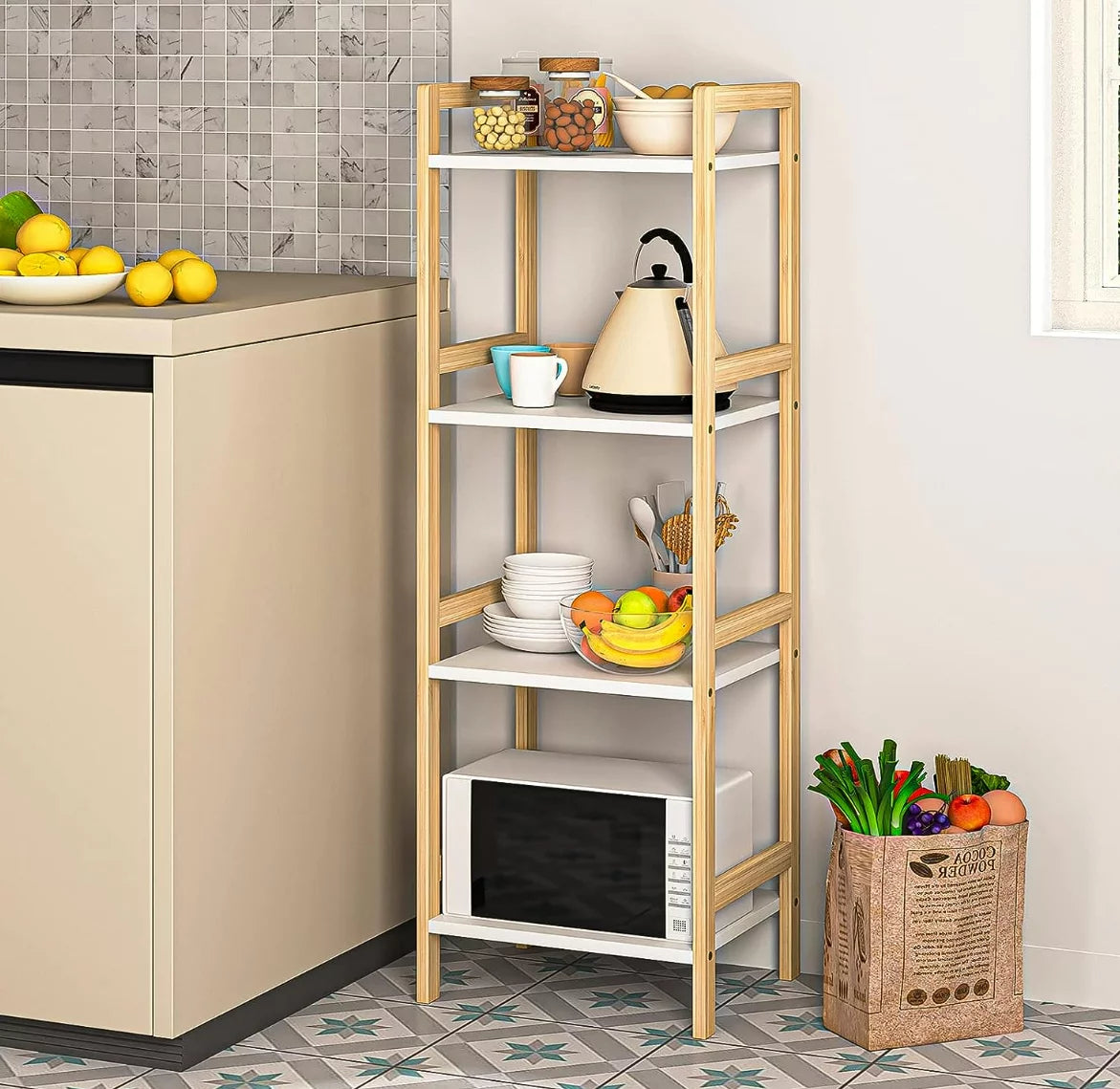 4 Tier Bamboo Storage Shelf Bookshelf G639156